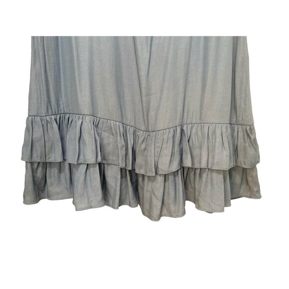 Mulla Fringe Tunic Dress Womens Large Blue Tassel Scoopback Tiered Hem Bohemian - Picture 14 of 14